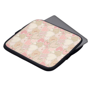Capa Para Notebook Belo "Patchwork Quilt Pattern Pink Hearts" Arcos
