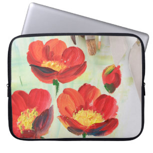Capa Para Notebook Belo quadro de óleo pintado com equipamento artíst