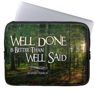 Capa Para Notebook Benjamin Franklin Inspirational Cote "Muito Bem Fe