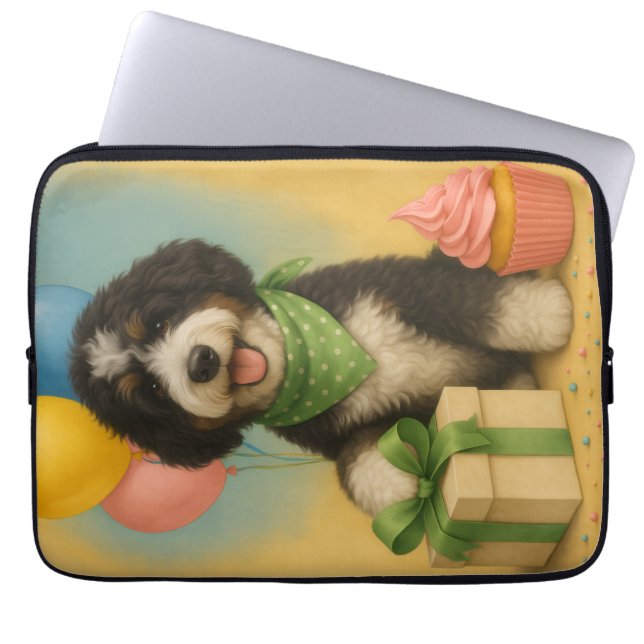 Capa Para Notebook Bernadoodle Birthday (Frente)