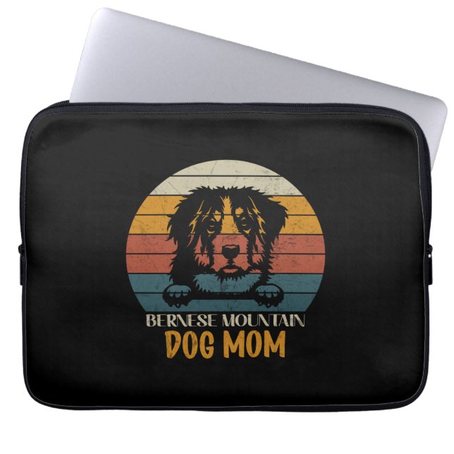 Capa Para Notebook Bernese Mountain Dog Mãe, mãe de cão Bernês (Frente)