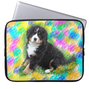 Capa Para Notebook Bernese Mountain Dog Watercolor Pintura