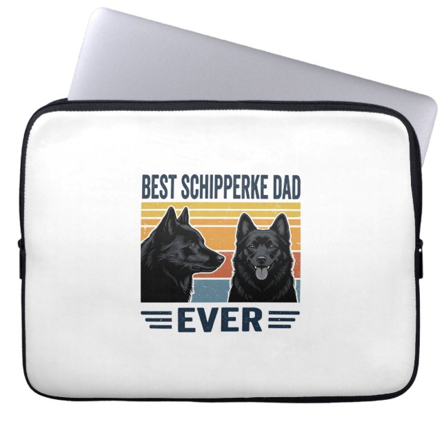 Capa Para Notebook Best Schipperke Dad Ever Retro Dog Vector Design_1 (Frente)
