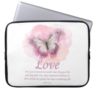 Capa Para Notebook Bíblia cristã de mulher Verse Butterfly:Amor
