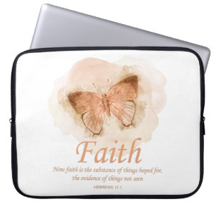 Capa Para Notebook Bíblia cristã de mulher Verse Butterfly: Fé