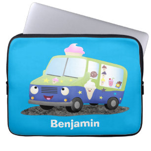 Capa Para Notebook Bicicleta de caminhão de sorvete feliz