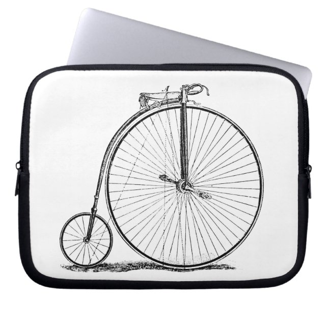 Capa Para Notebook Bicicleta de Roda Alta Penny Farthing (Frente)