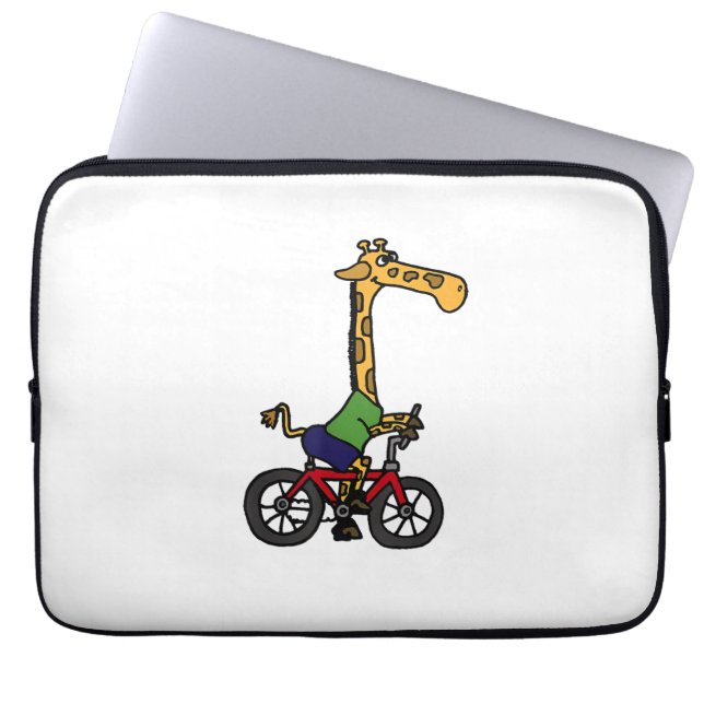 Capa Para Notebook Bicicleta legal Girafa (Frente)