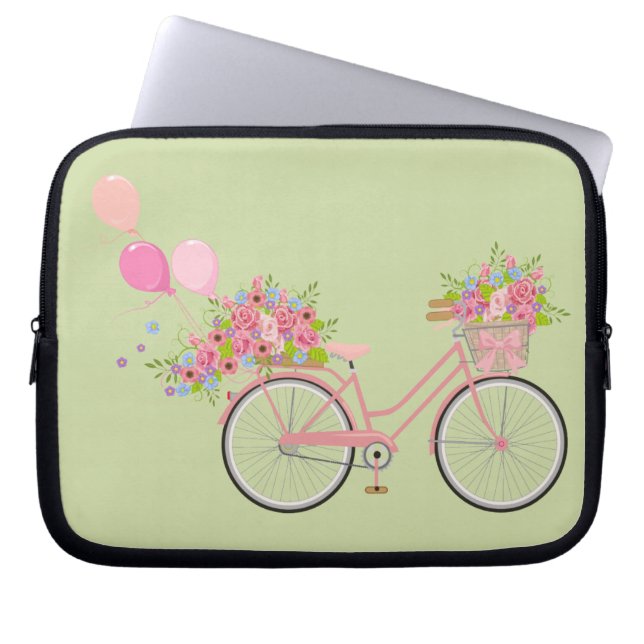 Capa Para Notebook Bicicleta Rosa Whimsical (Frente)