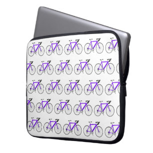 Capa Para Notebook Bicicleta Roxa Sobre Branco