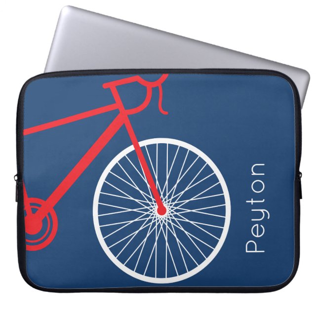 Capa Para Notebook Bicicleta Vermelha e Branca (Frente)
