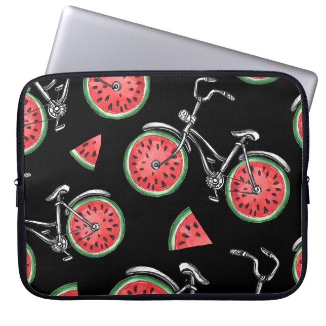 Capa Para Notebook Bicicletas de roda de melancia, padrão de verão. (Frente)