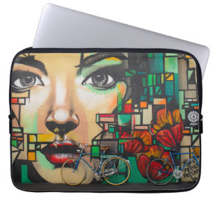 Capa Para Notebook Bicicletas na parede do Grafite
