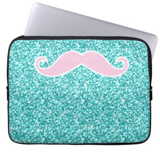 CAPA PARA NOTEBOOK BIGODE COR-DE-ROSA FEMININO NO EFEITO DO BRILHO DA