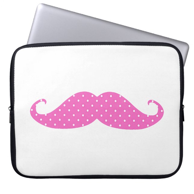Capa Para Notebook Bigode feminino engraçado das bolinhas do rosa (Frente)