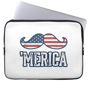 Capa Para Notebook Bigode Patriótico América Angustiado Desenho Vetor