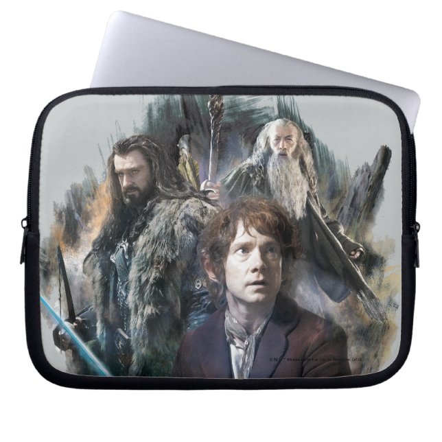 Capa Para Notebook BILBO BAGGINS™, THORIN OAKENSHIELD™ E Gandalf (Frente)