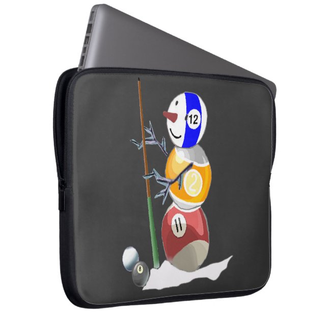 Capa Para Notebook Billiard Ball Snowman (Frente Esquerda)