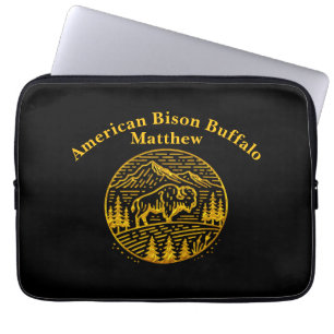 Capa Para Notebook Bisão ao Pôr do Sol em Paisagem Montanhosa