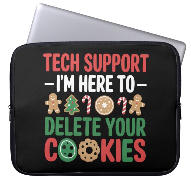 Capa Para Notebook Biscoitos de Natal de Suporte Técnico Divertido Tr (Frente)
