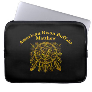 Capa Para Notebook Bison Design com penas e Padrões geométricos