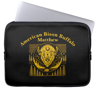 Capa Para Notebook Bison Head Silhouette Contra Fundo Das Montanhas