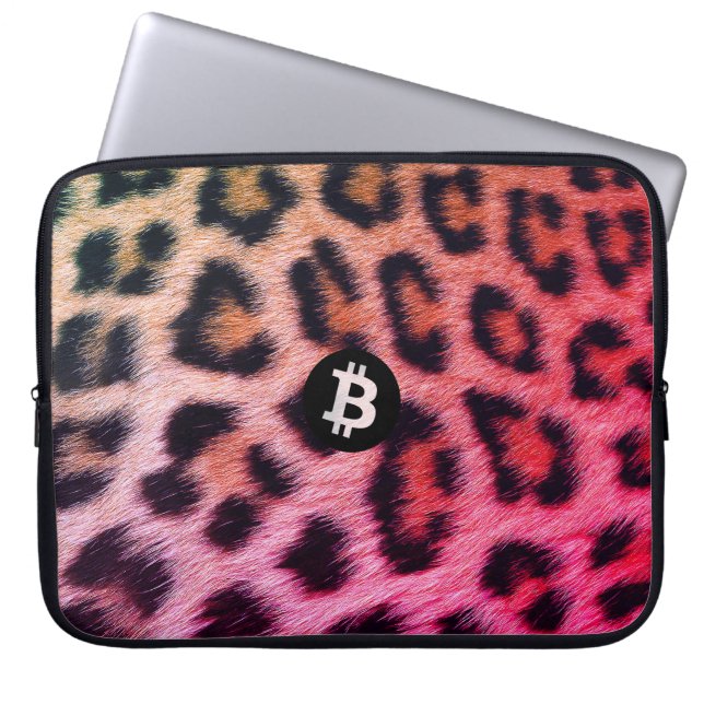Capa Para Notebook Bitcoin Animal (Leopardo, Estilo 2) (Frente)