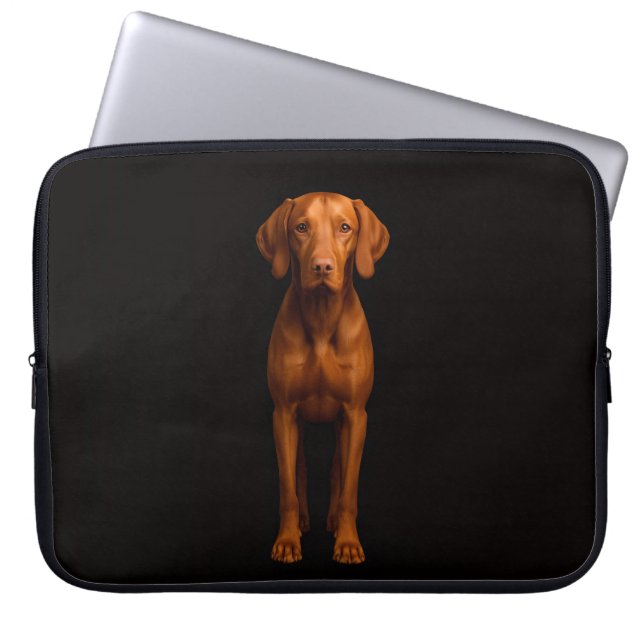 Capa Para Notebook Black 4 Luxe Laptop Sleeve, Agile Vizsla Dog (Frente)