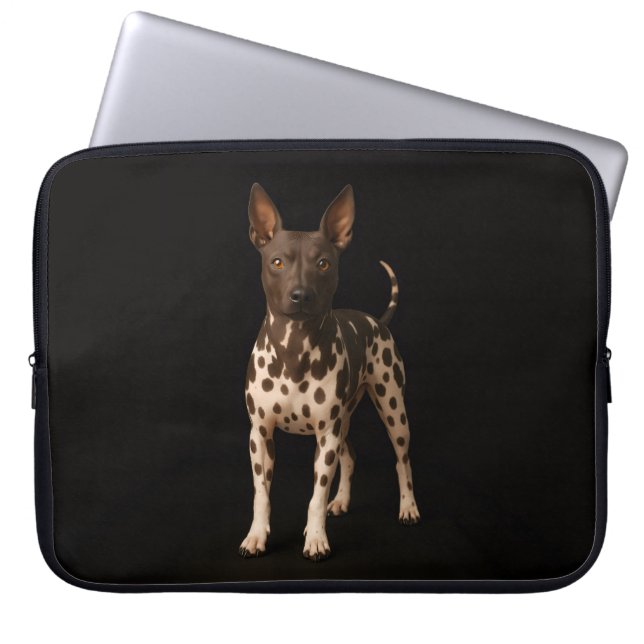 Capa Para Notebook Black 4 Luxe Laptop Sleeve, Hairless Terrier Dog (Frente)