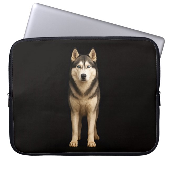 Capa Para Notebook Black 4 Luxe Laptop Sleeve, Icy Elite Husky (Frente)