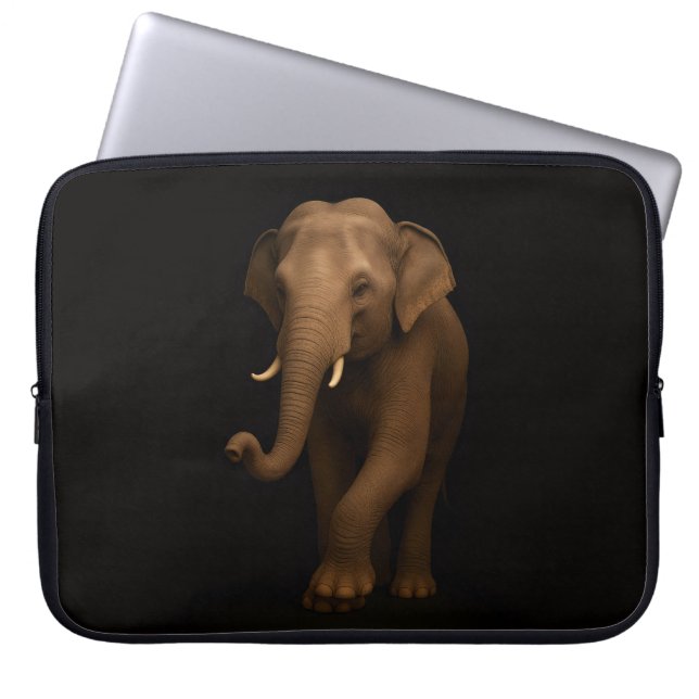 Capa Para Notebook Black 4 Luxe Laptop Sleeve, Indian Elephant (Frente)