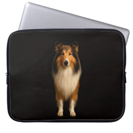 Capa Para Notebook Black 4 Luxe Laptop Sleeve, Loyal Collie Dog
