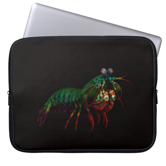 Capa Para Notebook Black 4 Luxe Laptop Sleeve, Mantis Shrimp (Frente)