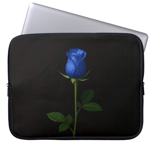Capa Para Notebook Black 4 Luxe Laptop Sleeve, Midnight Blue Rose (Frente)