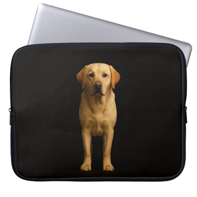 Capa Para Notebook Black 4 Luxe Laptop Sleeve, Minimalist Labrador (Frente)
