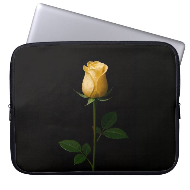 Capa Para Notebook Black 4 Luxe Laptop Sleeve, Sunlit Yellow Rose (Frente)