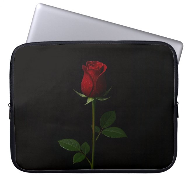 Capa Para Notebook Black 4 Luxe Laptop Sleeve, Velvet Red Rose (Frente)