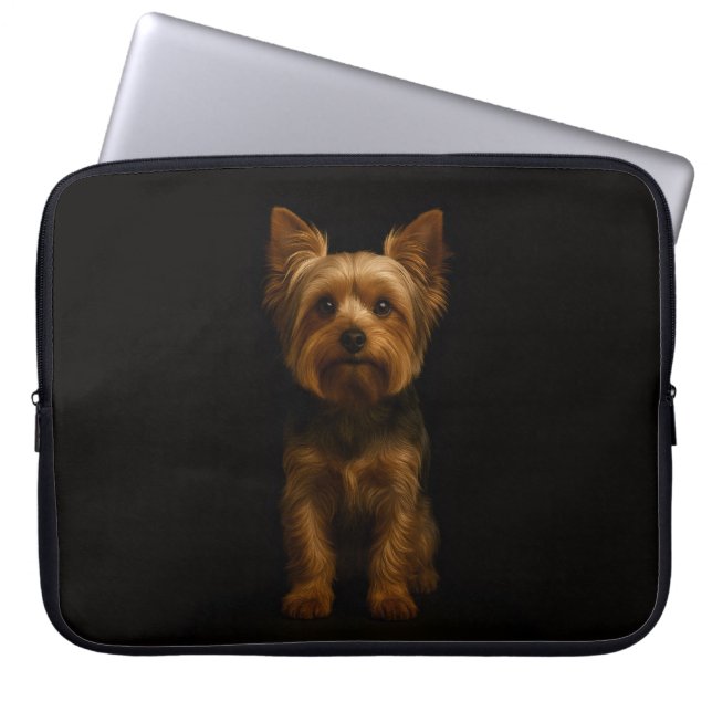 Capa Para Notebook Black 4 Luxe Laptop Sleeve, Yorkshire Terrier (Frente)