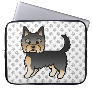 Capa Para Notebook Black And Tan Yorkshire Terrier Cartoon Dog & Paws