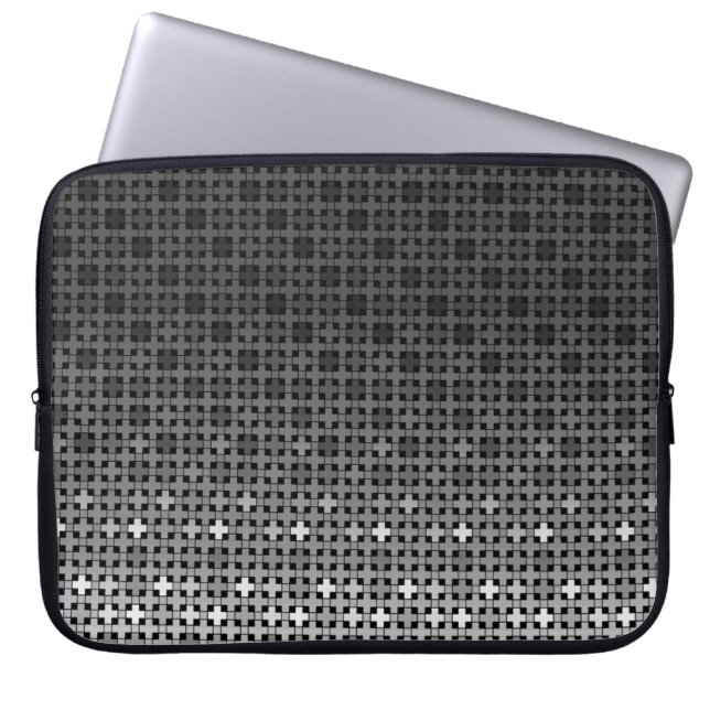 Capa Para Notebook Black and white geometric gradient pattern  (Frente)