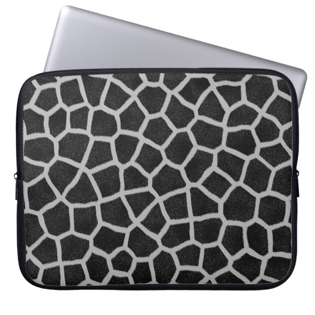 Capa Para Notebook Black and White Giraffe Print (Frente)