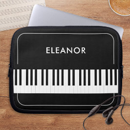 Capa Para Notebook Black and White Piano Keys Musician's Personalized