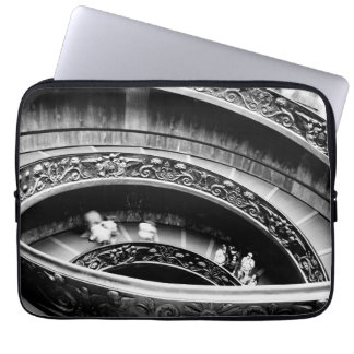 Capa Para Notebook Black and White Spiral Staircase