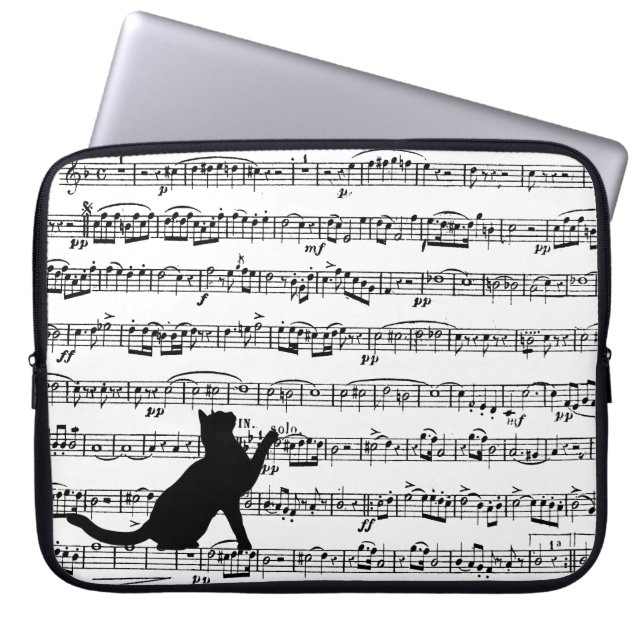 Capa Para Notebook Black Cat on Sheet Music (Frente)