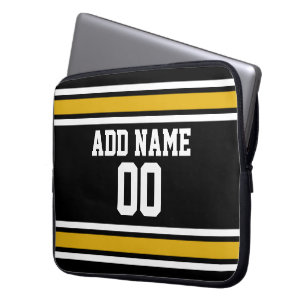 Capa Para Notebook Black Dourada Sports Jersey com seu nome e número