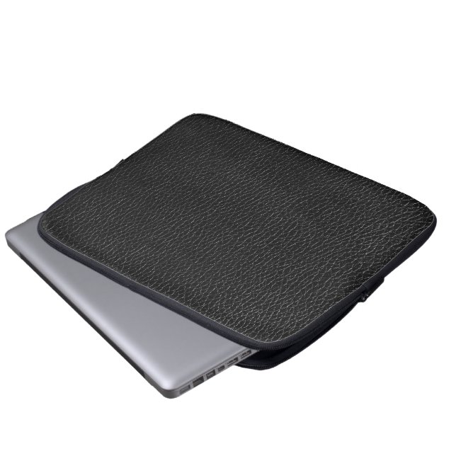 Capa Para Notebook Black Leather Finish Texture (Frente Inferior)