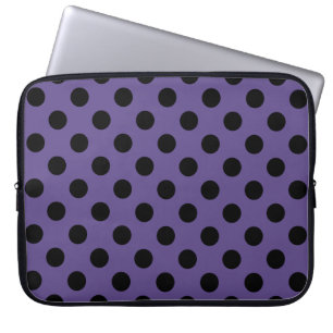 Capa Para Notebook Black polka dots on ultra violet