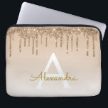 Capa Para Notebook Bling Dourado | Monograma de brilho brilhante de l<br><div class="desc">Frente de Ombre de Bling Dourada e Faux Derrubando Glitter Girly Modern Monogramo Primeiro Nome e Laptop Inicial. Entre em contato com o designer para obter itens correspondentes</div>