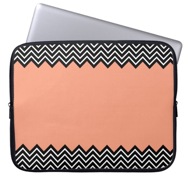 Capa Para Notebook Bloco coral Chevron da cor (Frente)
