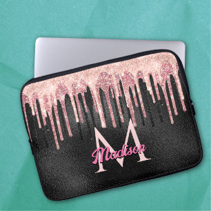 Capa Para Notebook Bloco de rosa de microfone pincelado com monograma